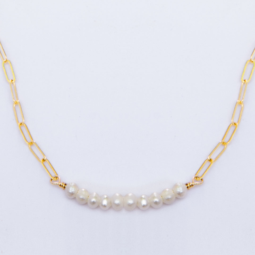 baby pearl bar duo-chain necklace - workshopunderground.com