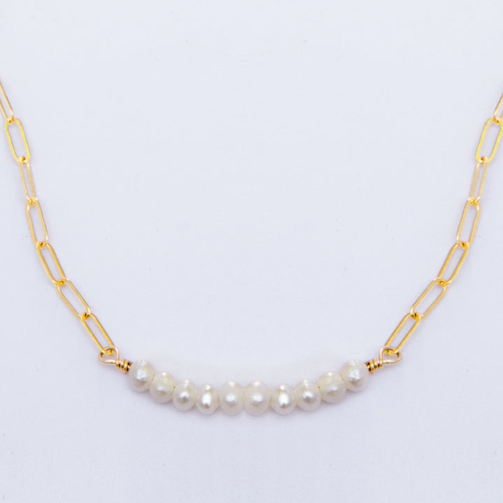 baby pearl bar duo-chain necklace - workshopunderground.com