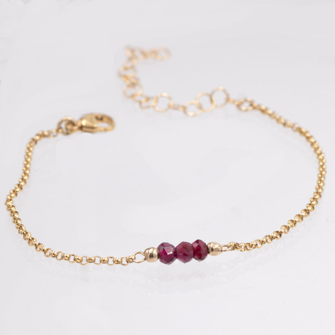 marrakesh triplet bracelet - natural garnet - workshopunderground.com
