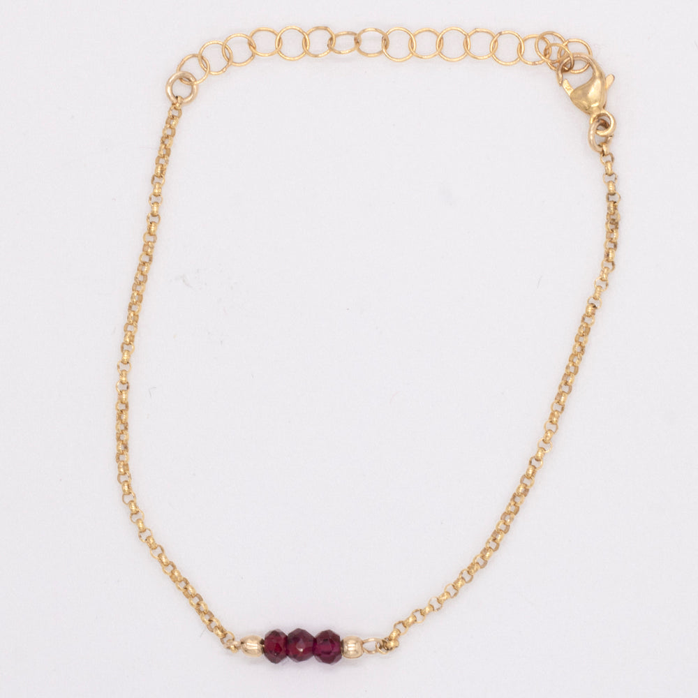 marrakesh triplet bracelet - natural garnet - workshopunderground.com