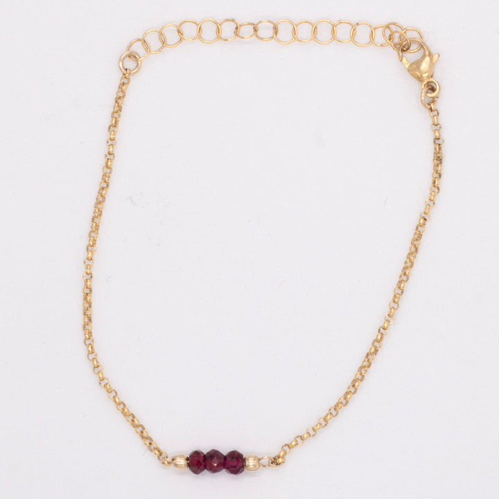 marrakesh triplet bracelet - natural garnet - workshopunderground.com