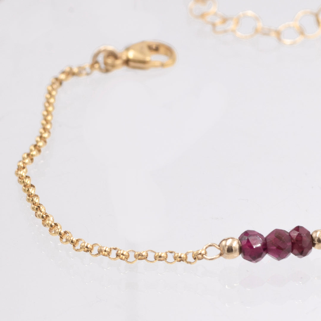 marrakesh triplet bracelet - natural garnet - workshopunderground.com