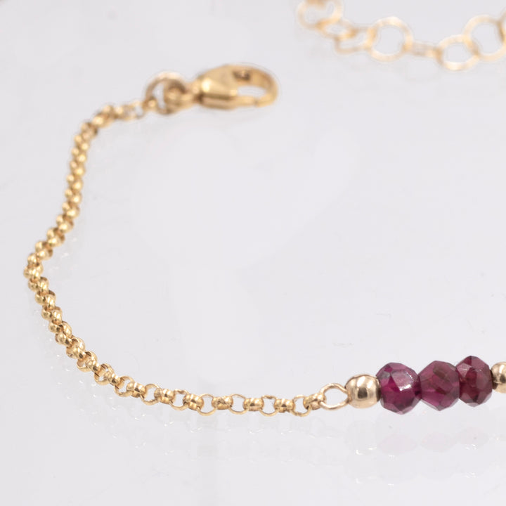 marrakesh triplet bracelet - natural garnet - workshopunderground.com