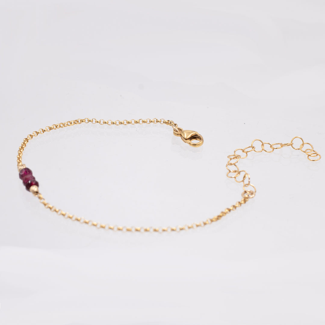 marrakesh triplet bracelet - natural garnet - workshopunderground.com