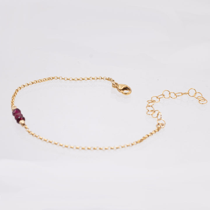 marrakesh triplet bracelet - natural garnet - workshopunderground.com