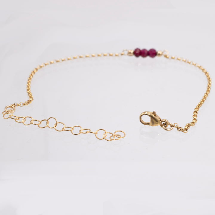 marrakesh triplet bracelet - natural garnet - workshopunderground.com