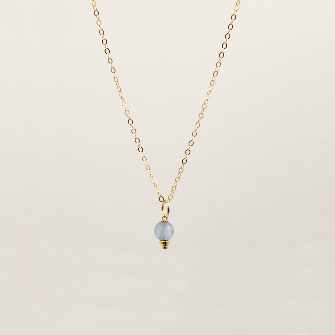 faceted birthstone coin charm - classic cable necklace - workshopunderground.com