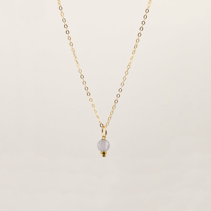 faceted birthstone coin charm - classic cable necklace - workshopunderground.com