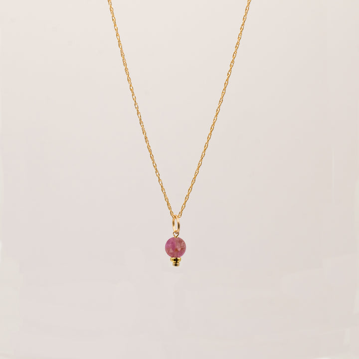 faceted birthstone coin charm - retro rope necklace - workshopunderground.com