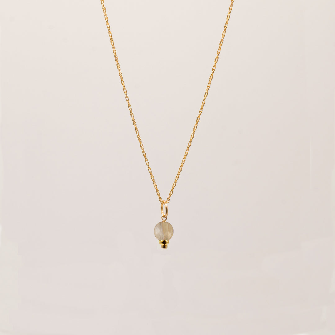 faceted birthstone coin charm - retro rope necklace - workshopunderground.com