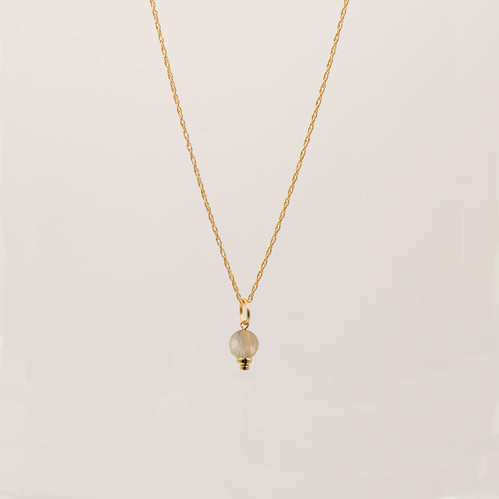 faceted birthstone coin charm - retro rope necklace - workshopunderground.com