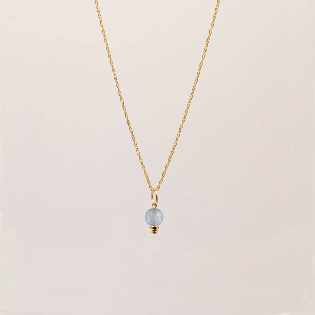 faceted birthstone coin charm - retro rope necklace - workshopunderground.com