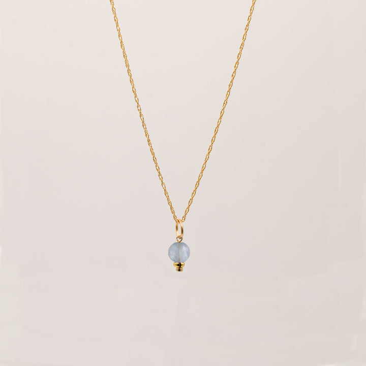 faceted birthstone coin charm - retro rope necklace - workshopunderground.com