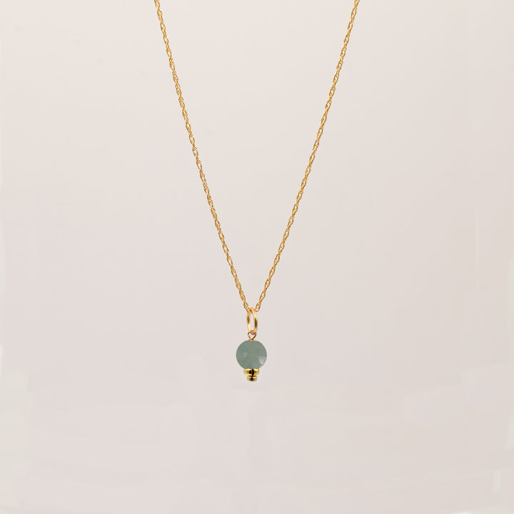 faceted birthstone coin charm - retro rope necklace - workshopunderground.com