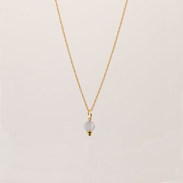 faceted birthstone coin charm - retro rope necklace - workshopunderground.com