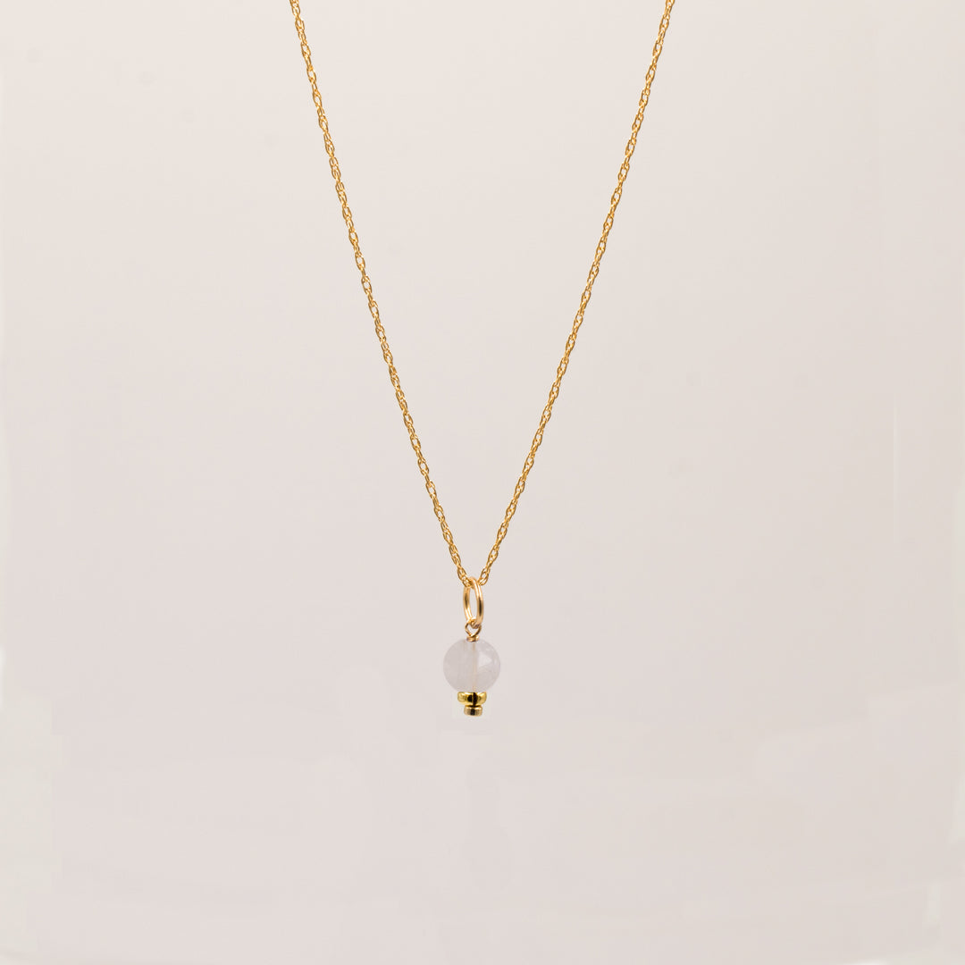 faceted birthstone coin charm - retro rope necklace - workshopunderground.com
