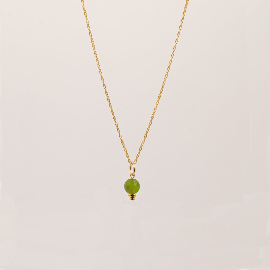faceted birthstone coin charm - retro rope necklace - workshopunderground.com