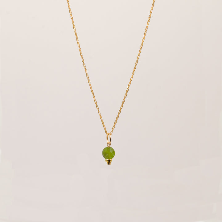 faceted birthstone coin charm - retro rope necklace - workshopunderground.com