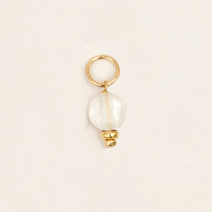 faceted birthstone coin charm - shepherd's hook earrings - workshopunderground.com