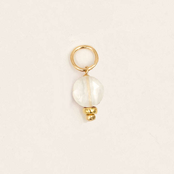 faceted birthstone coin charm - hoop earrings - workshopunderground.com