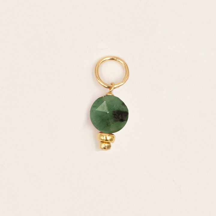 faceted birthstone coin charm - shepherd's hook earrings - workshopunderground.com