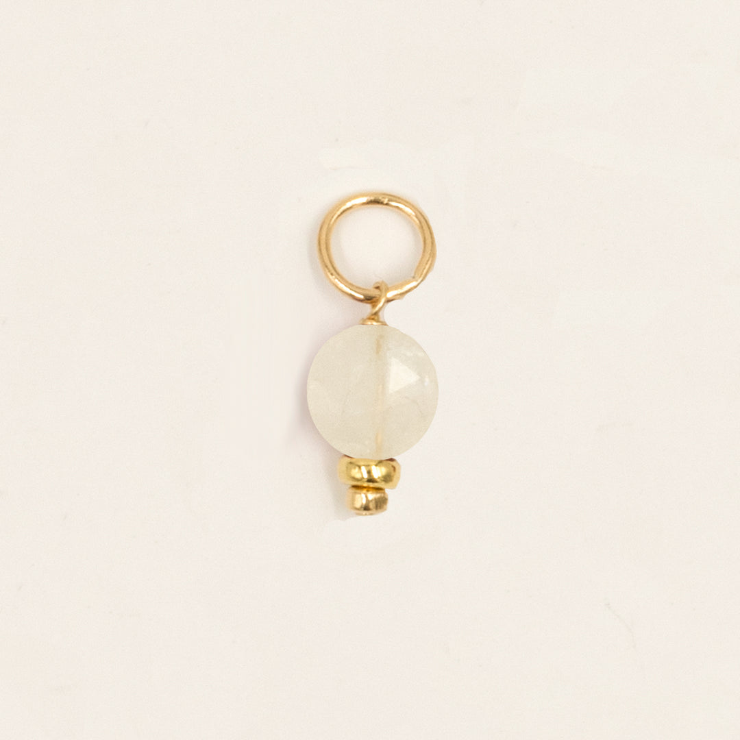 faceted birthstone coin charm - shepherd's hook earrings - workshopunderground.com