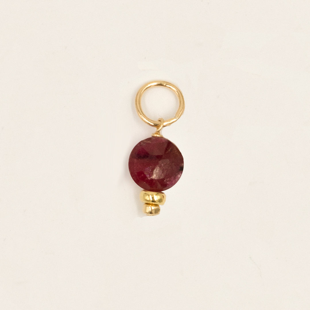 faceted birthstone coin charm - shepherd's hook earrings - workshopunderground.com