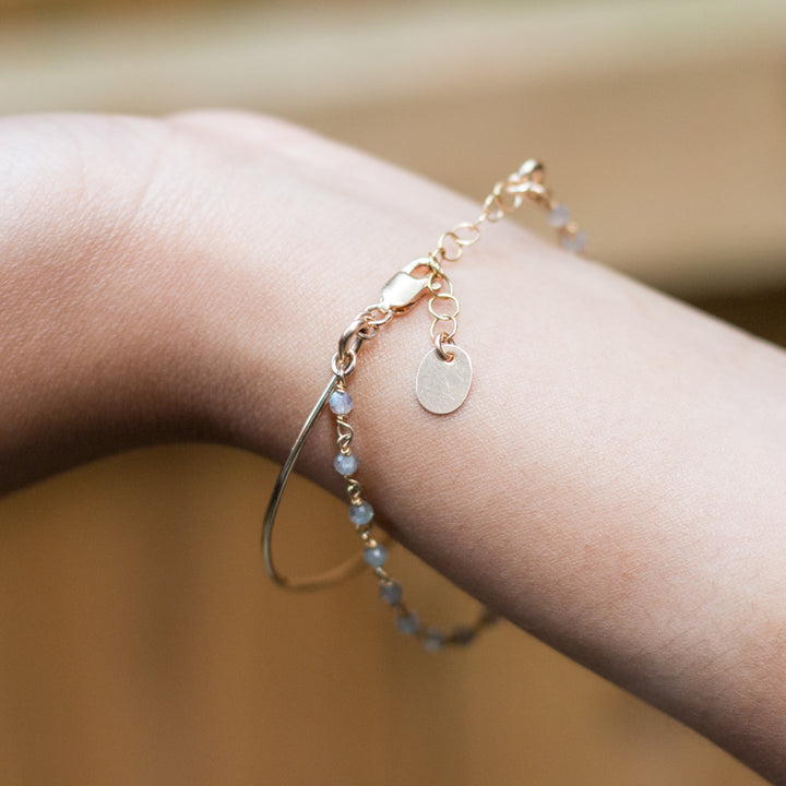 "bangle-chain" bracelet - natural labradorite - workshopunderground.com