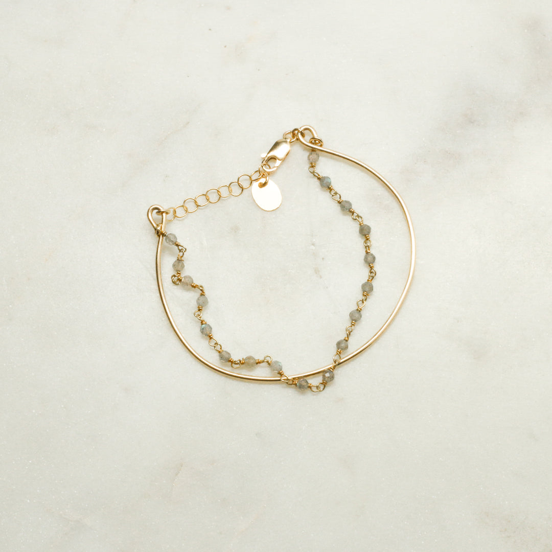 "bangle-chain" bracelet - natural labradorite - workshopunderground.com