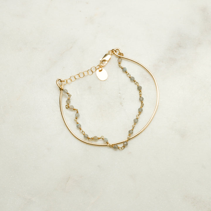 "bangle-chain" bracelet - natural labradorite - workshopunderground.com