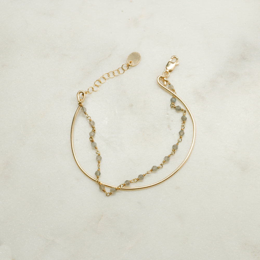 "bangle-chain" bracelet - natural labradorite - workshopunderground.com