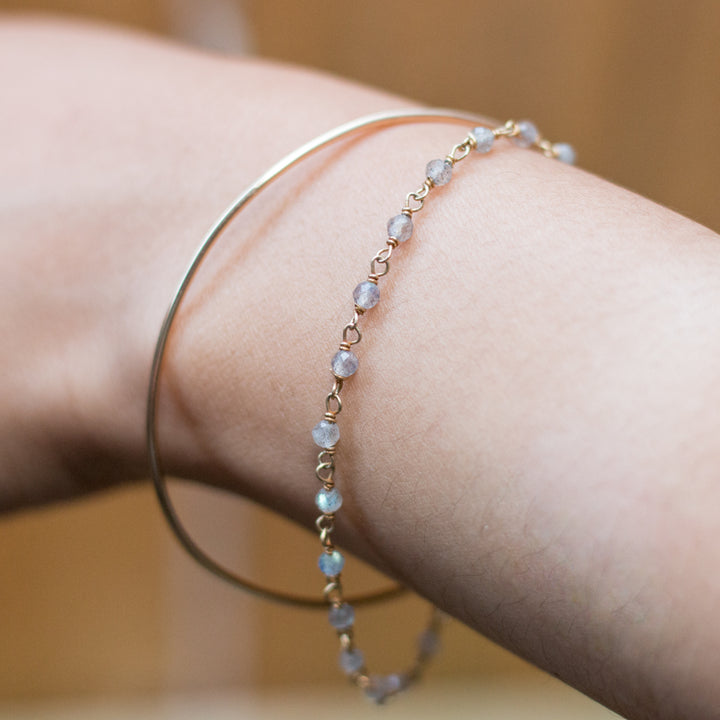 "bangle-chain" bracelet - natural labradorite - workshopunderground.com