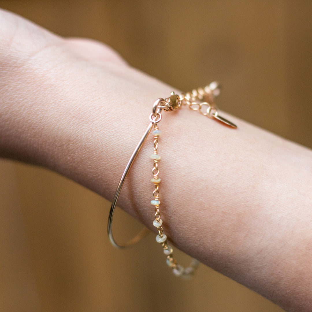"bangle-chain" bracelet - natural opal - workshopunderground.com