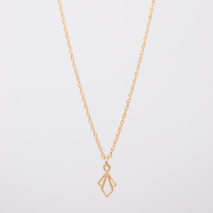 New Deco - mini geo motif pendant necklace - gold or silver - workshopunderground.com