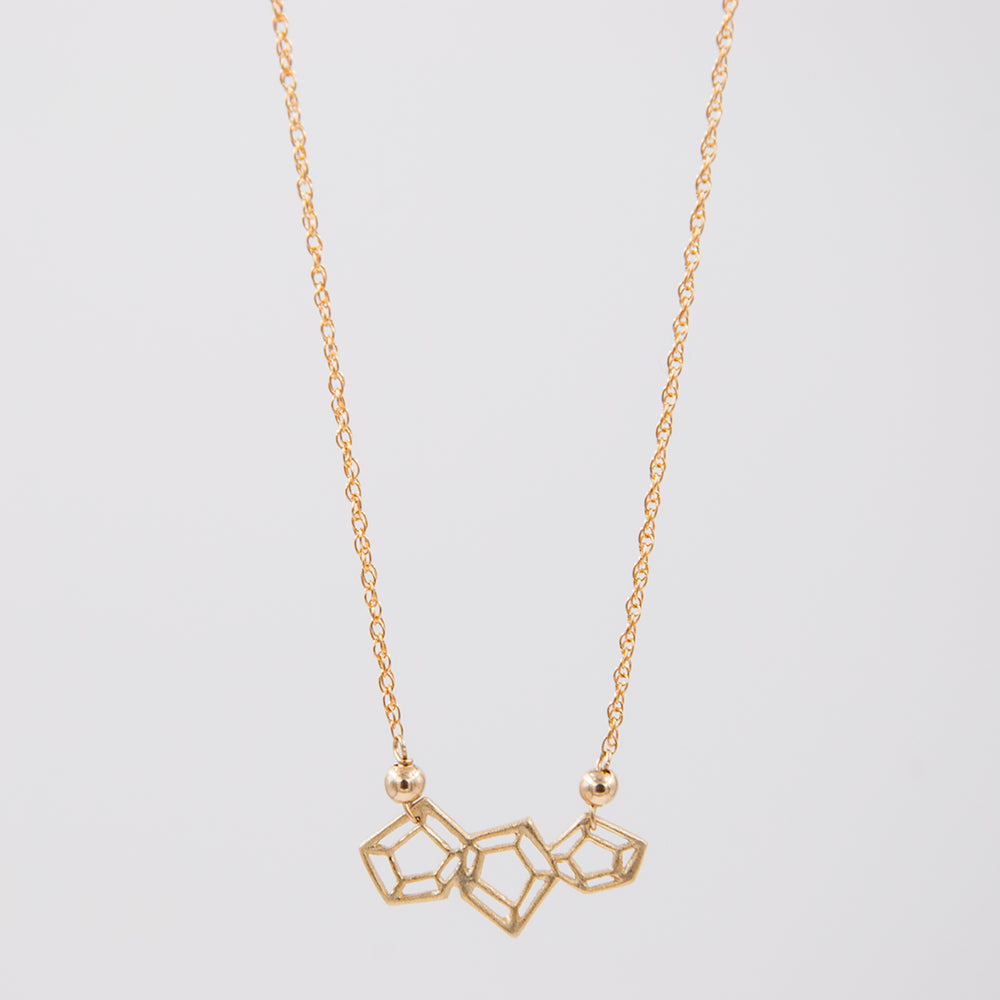New Deco - pentagon bar necklace - gold or silver - workshopunderground.com