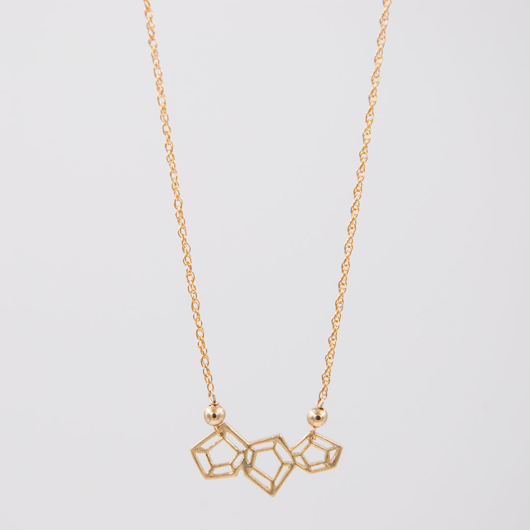 New Deco - pentagon bar necklace - gold or silver - workshopunderground.com
