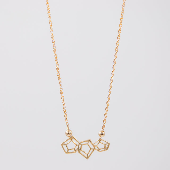 New Deco - pentagon bar necklace - gold or silver - workshopunderground.com