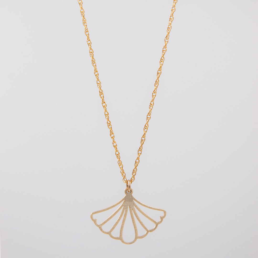 New Deco - gingko pendant necklace - gold or silver - workshopunderground.com