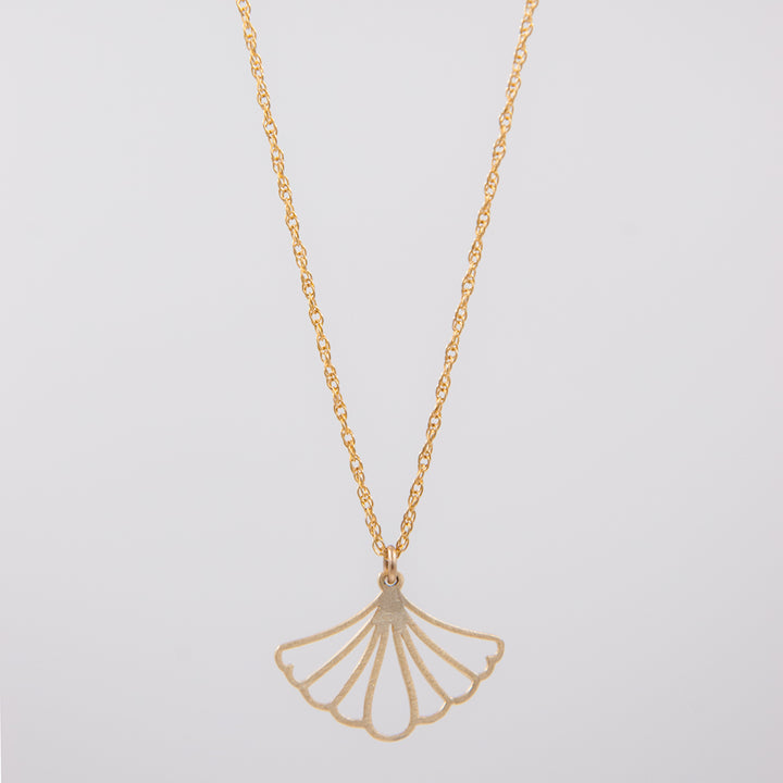 New Deco - gingko pendant necklace - gold or silver - workshopunderground.com