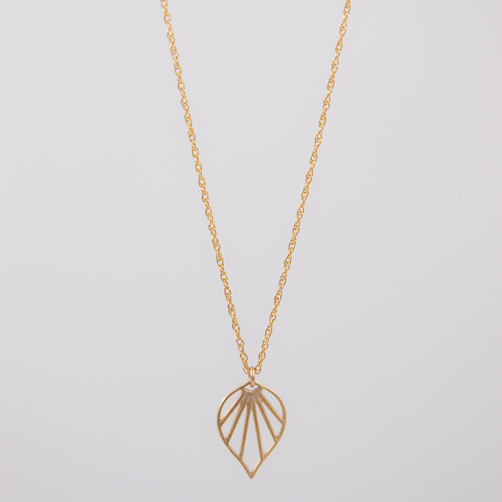 New Deco - small deco fan pendant necklace - gold or silver - workshopunderground.com