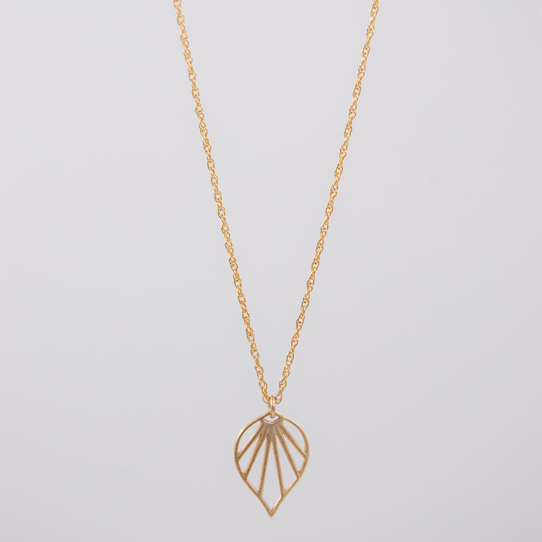 New Deco - small deco fan pendant necklace - gold or silver - workshopunderground.com