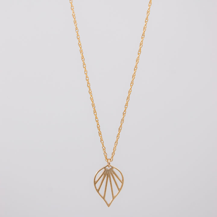 New Deco - small deco fan pendant necklace - gold or silver - workshopunderground.com