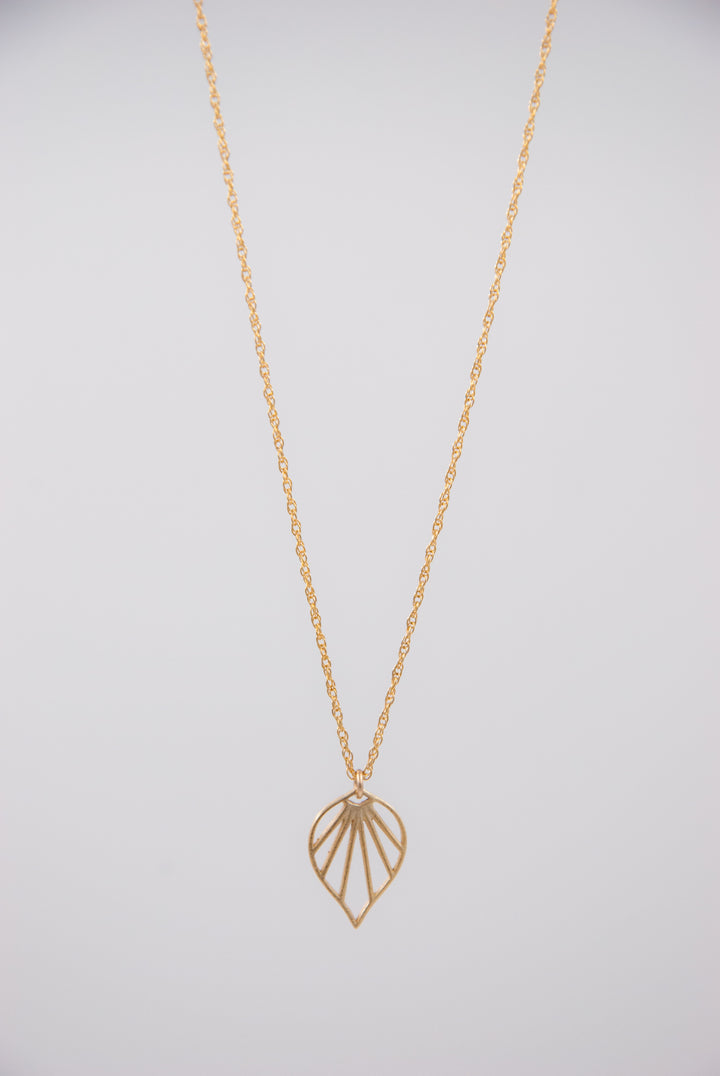 New Deco - small deco fan pendant necklace - gold or silver - workshopunderground.com