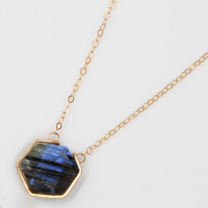 Northern Lights - Hexagonal Gemstone Necklace - workshopunderground.com