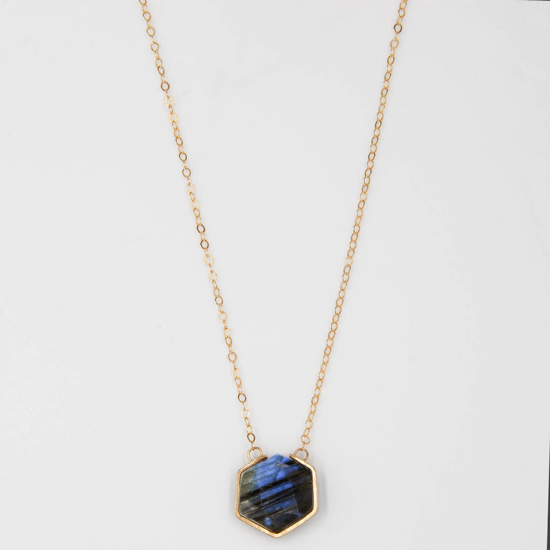 Northern Lights - Hexagonal Gemstone Necklace - workshopunderground.com