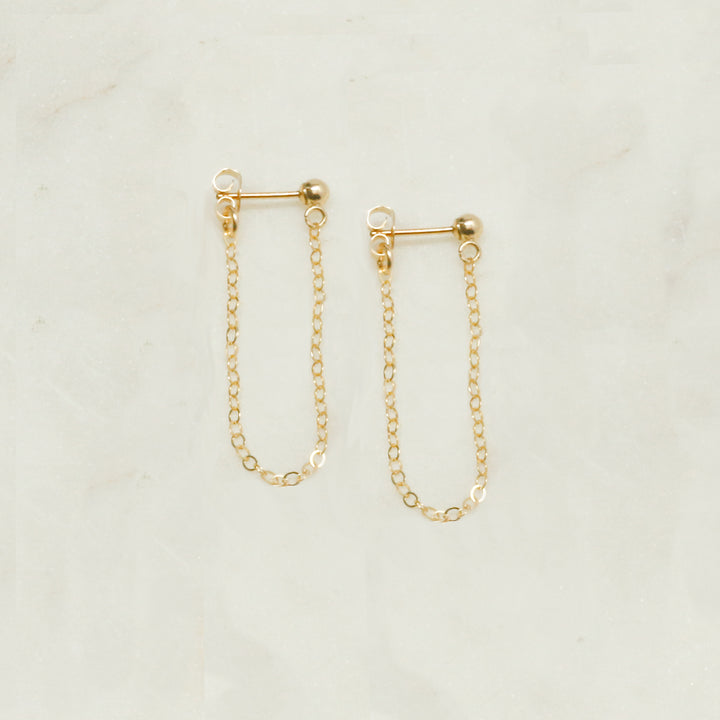 "front-to-back" chain earrings - classic cable - workshopunderground.com