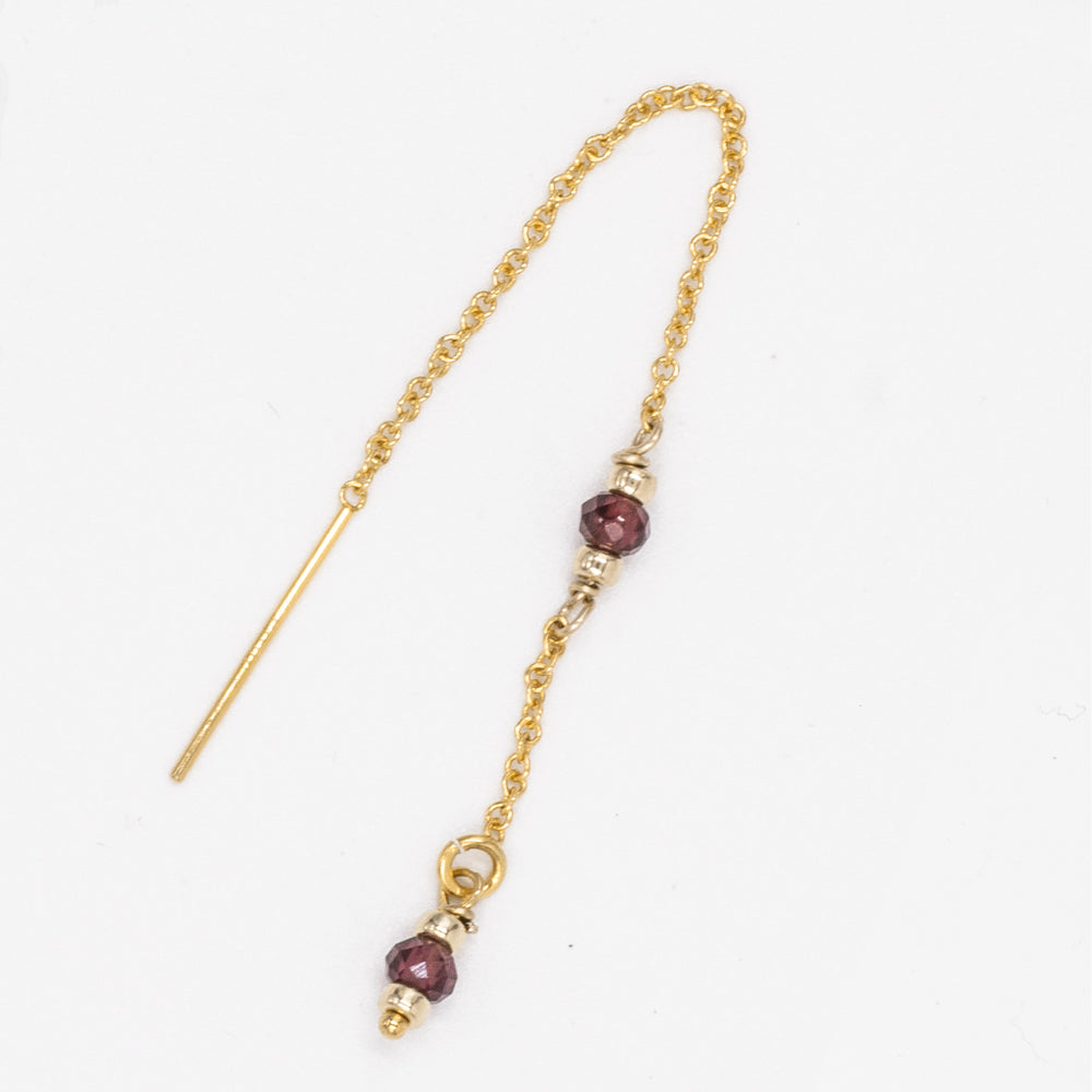 marrakesh two-station garnet threader earrings - workshopunderground.com
