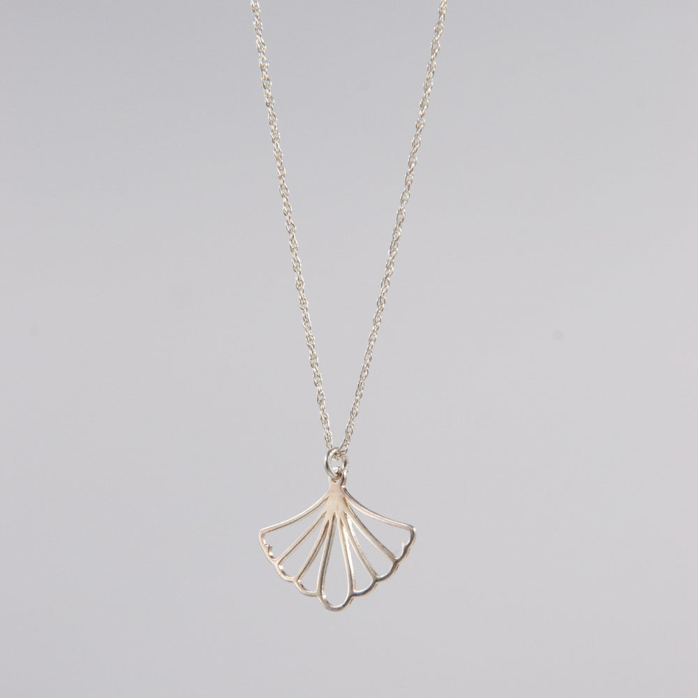 New Deco - gingko pendant necklace - gold or silver - workshopunderground.com