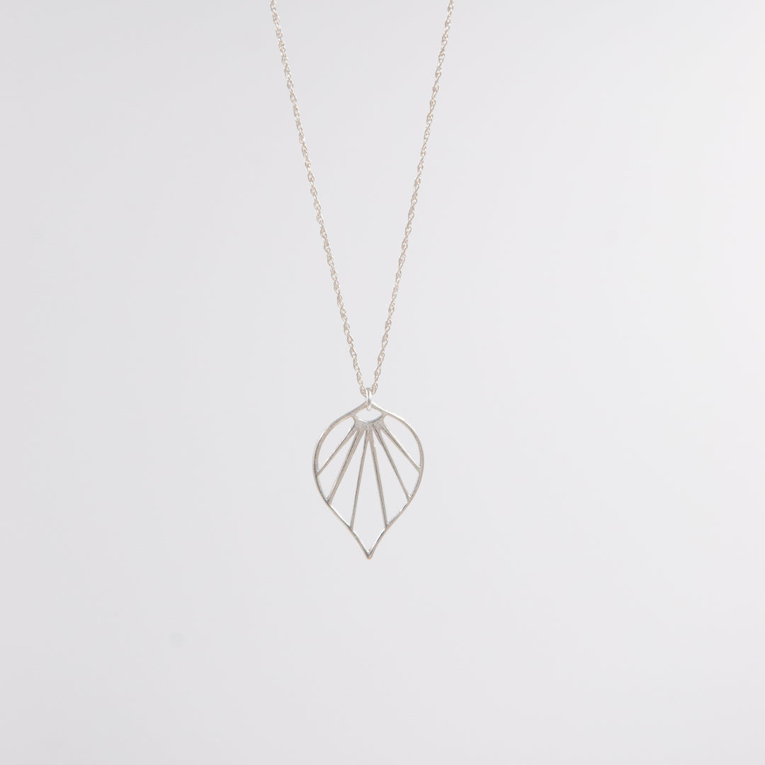 New Deco - small deco fan pendant necklace - gold or silver - workshopunderground.com