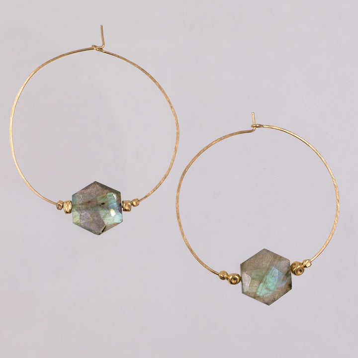 Northern Lights - Hexagon Hoop Earrings - workshopunderground.com